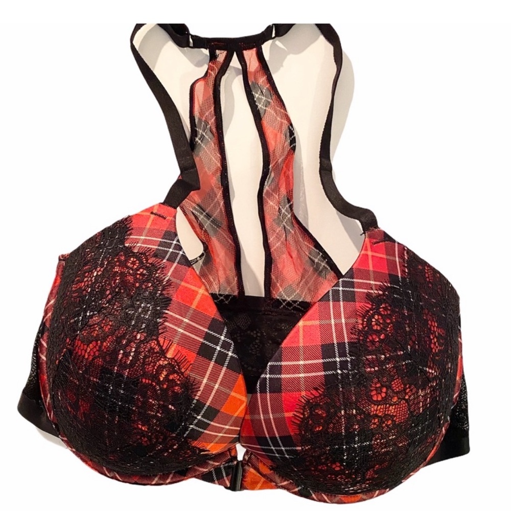 Victoria’s Secret Very Sexy Red Plaid Push Up Bra - Size 32 DDD - Picture 4 of 14
